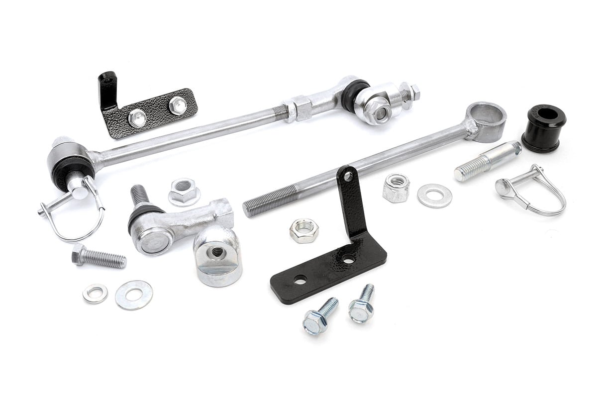 Jeep Cherokee Sway Bar Quick Disconnects - Rough Country - 3.5-6.5 Inch Lift - '85-'01